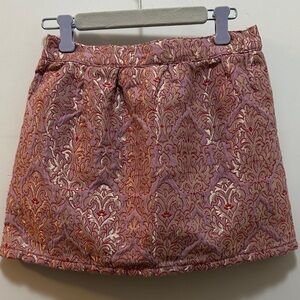 Peek Beautiful Pink and Gold Brocade Kids Mini Skirt Size 4-5